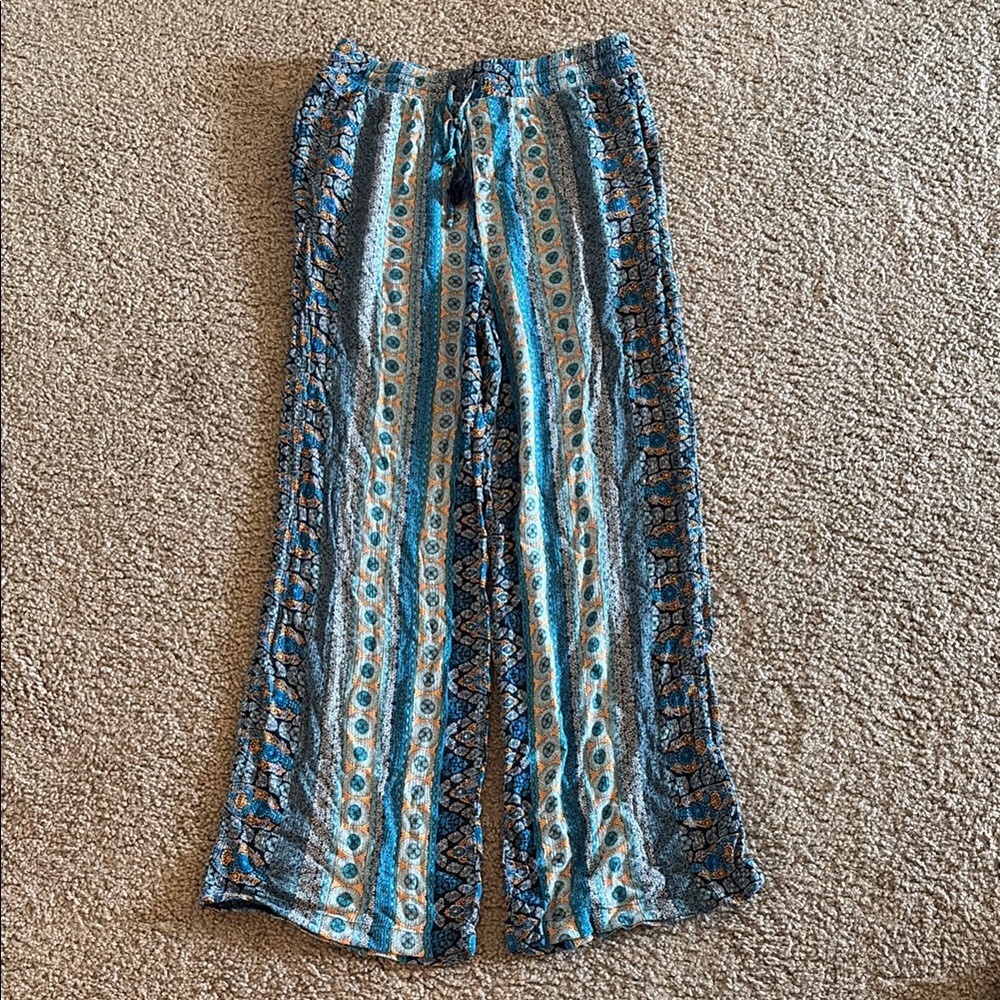 Knox Rose Bohemian Patterned Wide-Leg Pants